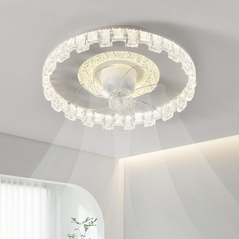 吸顶风扇灯一体超薄卧室吊扇灯后现代新款餐厅吊顶摇头电风扇吊灯