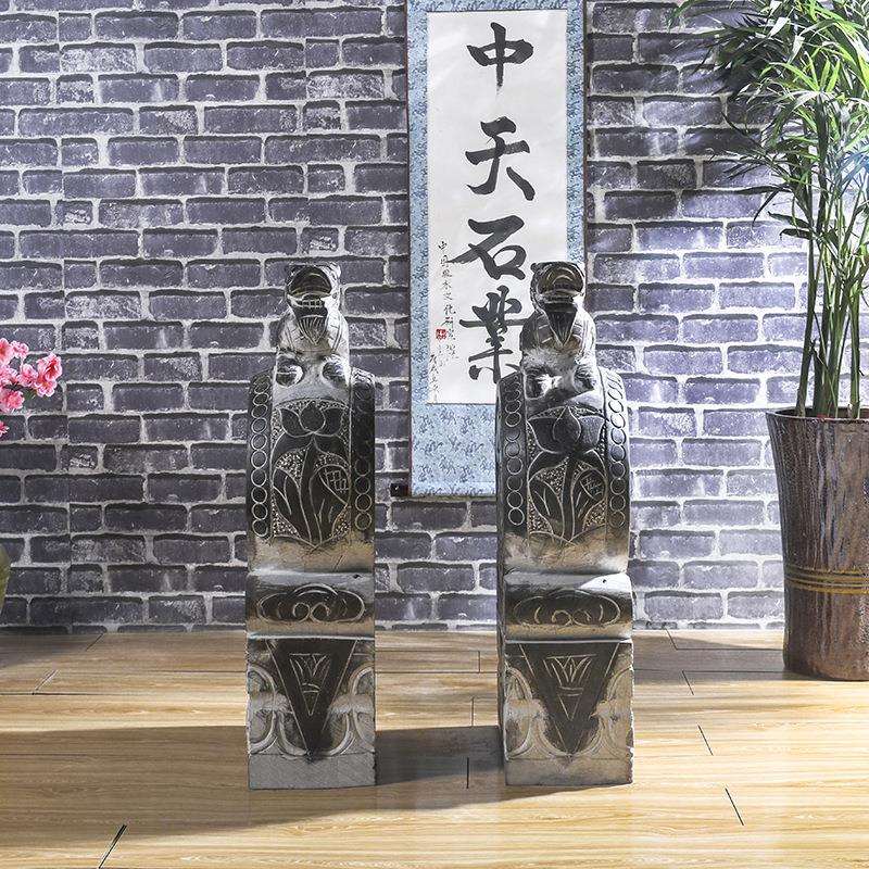 石雕门墩福鱼青石抱鼓石仿古门口石鼓成对厂家现货出售做旧仿