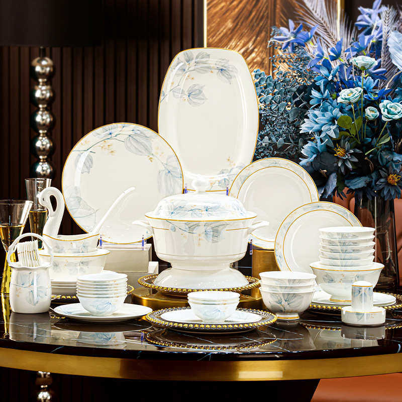 可景德镇碗碟餐具碗盘2024结婚套装新款送人新房陶瓷乔迁家用微波