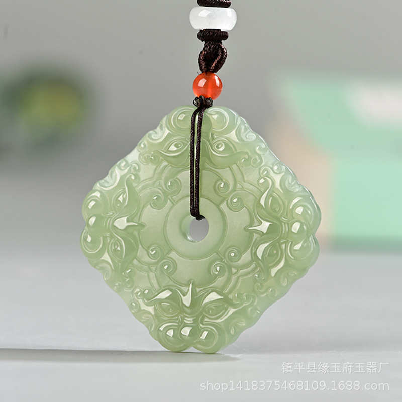 和田玉四方兽zhao貔貅平an扣玉吊坠玉器玉石饰品玉佩皮休玉挂件