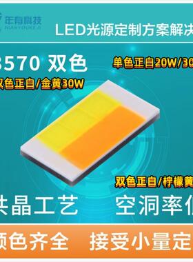 3570双色正白/柠檬黄陶瓷30W大功率led灯珠 高亮汽车摩托车白光灯