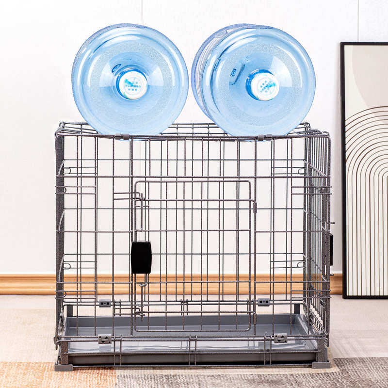狗笼出厂价底网分离多尺寸大型中小型犬加粗折叠宠物笼厂家带侧门