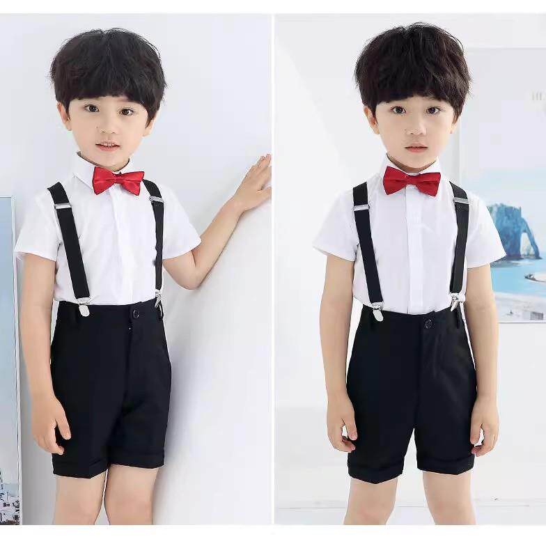 男童礼服夏季花童套装六一儿童节幼儿园毕业主持背带裤合唱演出服