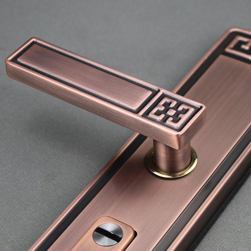 别墅双开3不关大门锁祥如意吉款新中式 807防盗门拉手超C级锈钢把