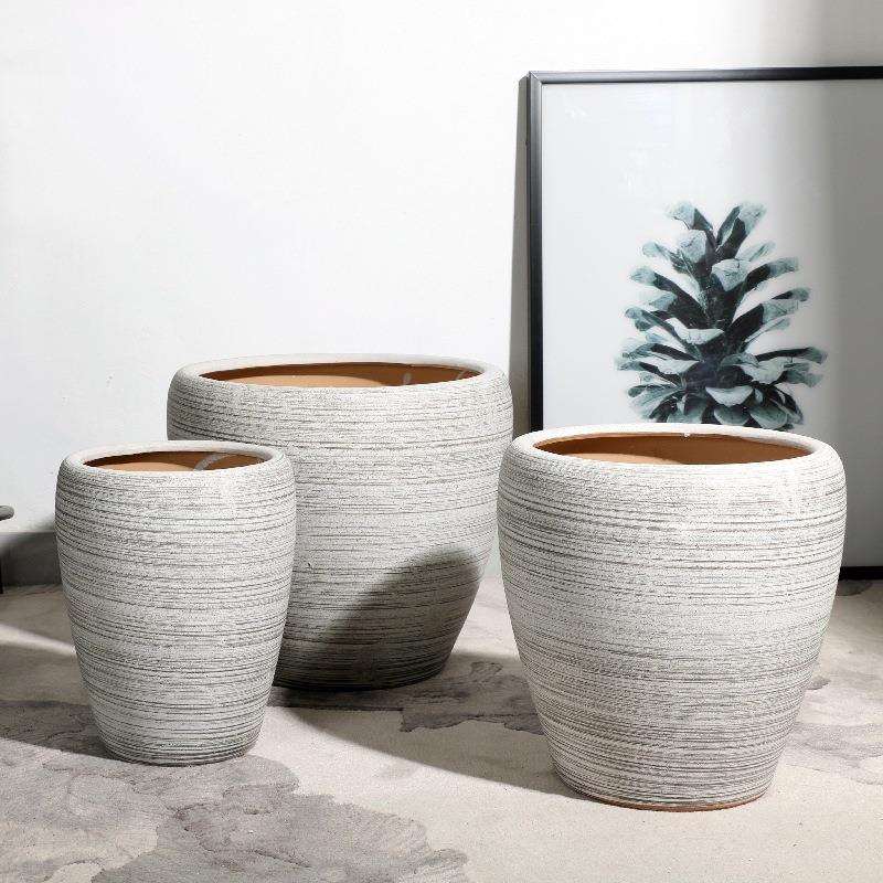 北欧简约陶瓷花盆超特大号客厅落地大花缸家用大口径种发财树直销