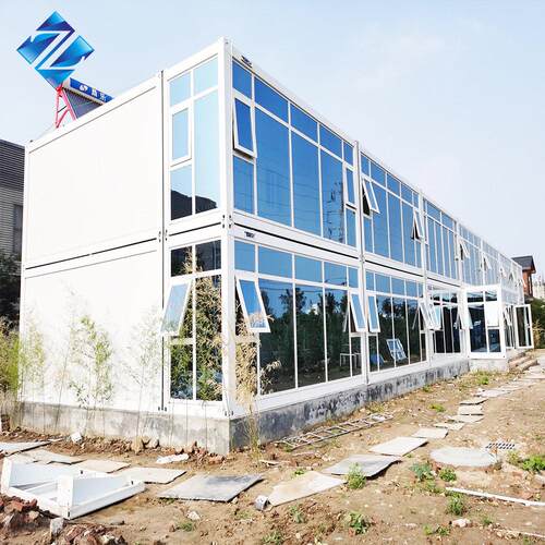 移动集装箱房公室玻璃幕墙房工地住人快拼式打包箱房欧盟认证