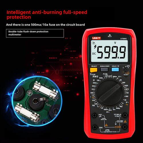 Unilide Ut890C数字高精度万用表维修电工智能防烧万用表电容器