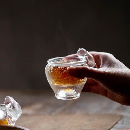 琉璃萌宠猫咪主人杯茶杯个人专用高档玻璃咖啡杯故宫猫杯子江山杯