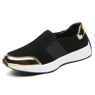 尚妇防滑妈妈鞋 一脚蹬平底时休闲运鞋 软底孕舒适春 动真皮女鞋 正品