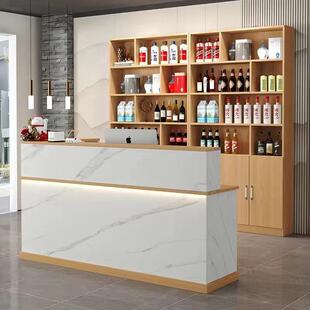 收银台柜台小型简约饭店转角吧台桌商用酒店前台接待台酒柜展示柜