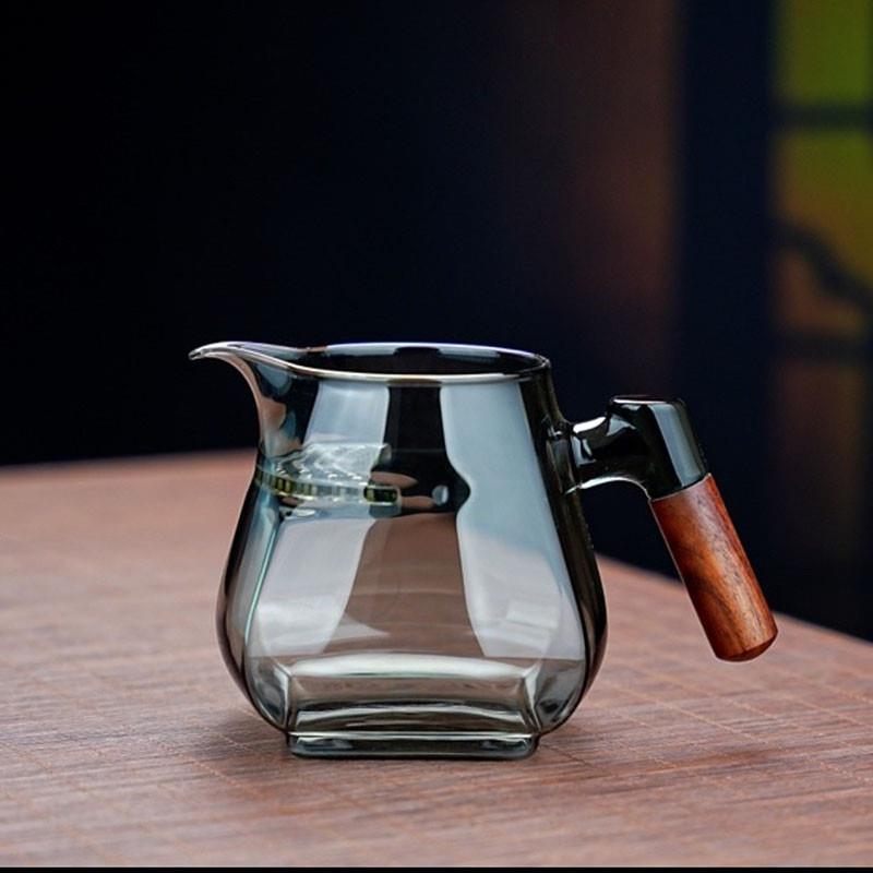 清闲 茶具四方月牙公道杯茶水分离泡茶壶加厚玻璃耐高温过滤茶水