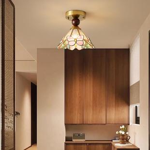 浪漫中古阳台走廊吸顶关灯设计师蝴蝶 款 美式 复古法过道玄427灯式