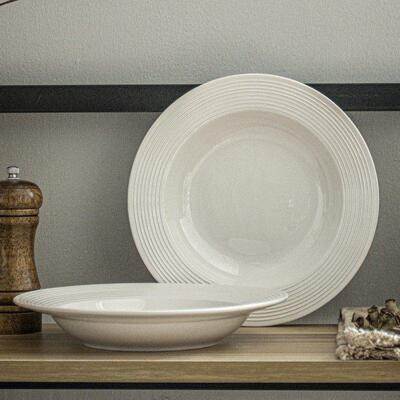 Threaded Western Dinner Plate + Straw Hat Bowl Cutlery Set