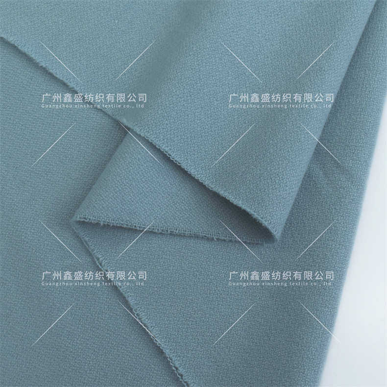 товар из китая 秋冬新款浅灰蓝山羊绒桑蚕丝羊毛绒面粗纺麦尔登毛呢面料w83125