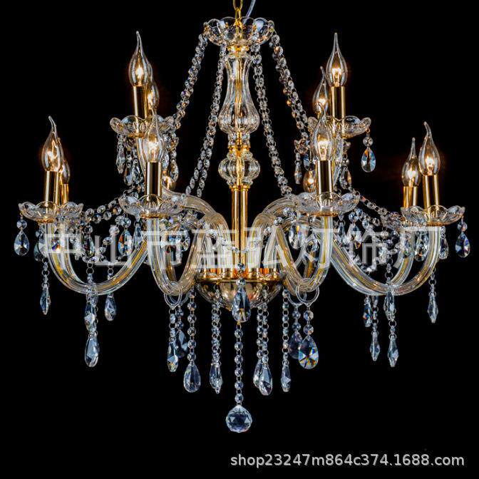 水晶吊灯欧式客厅灯后现代轻奢卧室灯美式餐厅吊灯别墅大气灯