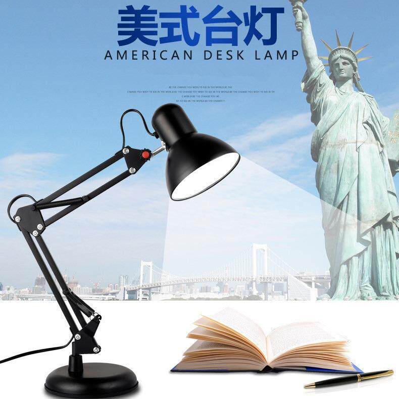 led护眼台灯 美式铁艺折叠护眼台灯 学习阅读夹子长臂护眼台灯