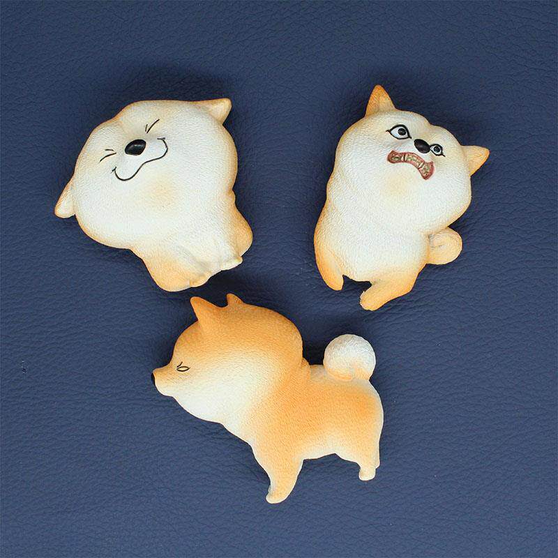 新品可爱柴犬动物狗狗冰箱贴磁贴个性创意微笑呲牙萌萌玩手机磁铁