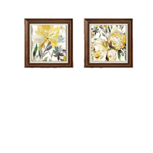 美式客厅装饰画油画简美沙发背景墙画餐厅壁画卧室床头牡丹挂画