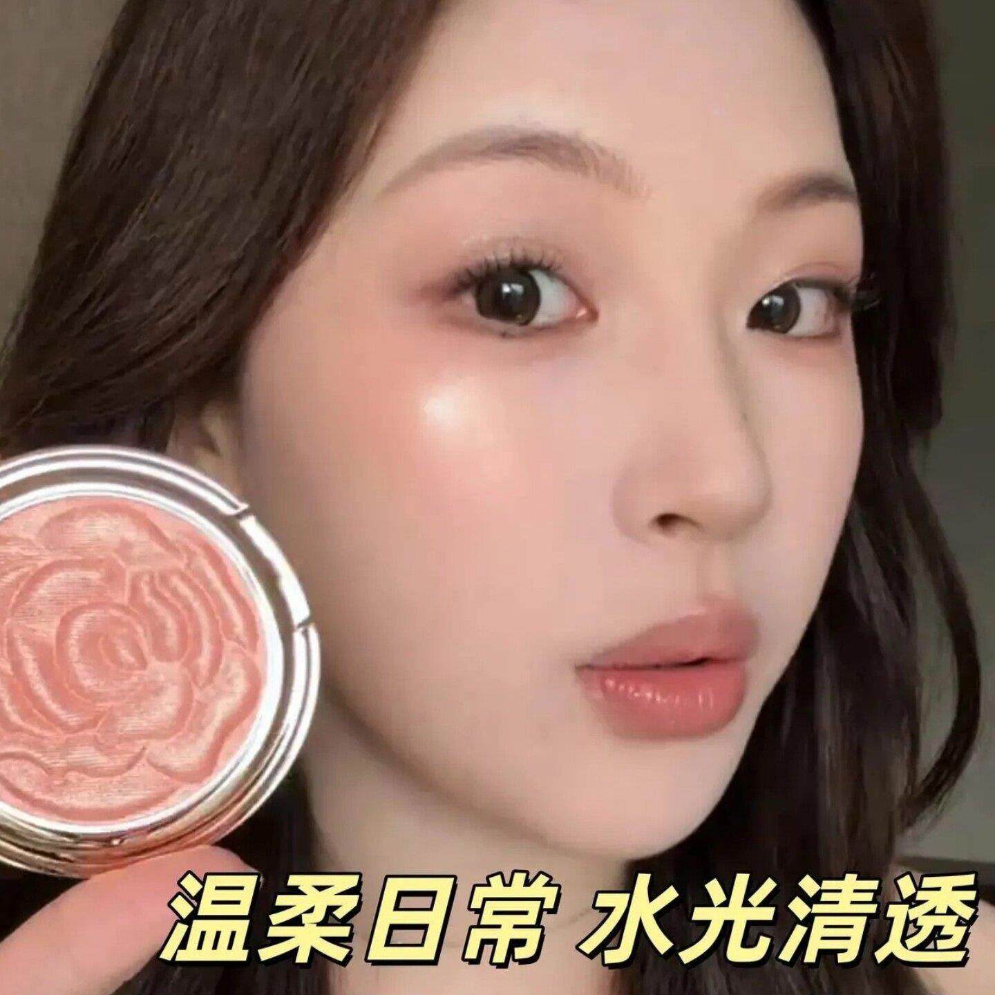谁涂谁好看~立体玫瑰花瓣腮红眼影微闪缎光高光修容日常提亮胭脂