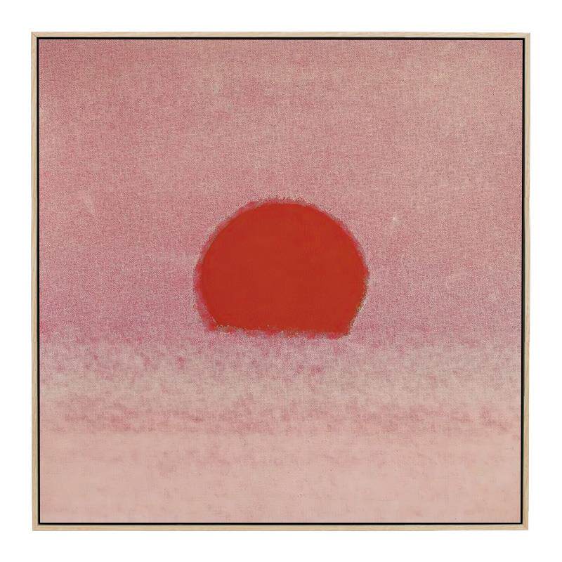 正品港画 画 安迪橙沃霍尔紫色日出装饰画 画治愈日落昏红黄床黄