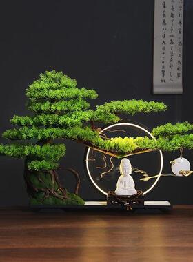 中F96779SS式客厅室盆景客松绿植造景室摆件办公内盆迎栽玄关桌面