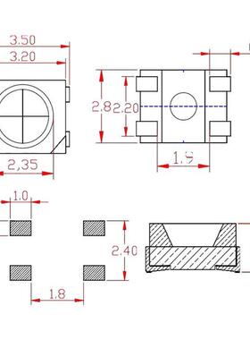 WS2意812B灯珠3528幻彩mini四脚内置IC色5V雾状任led灯珠65456颜