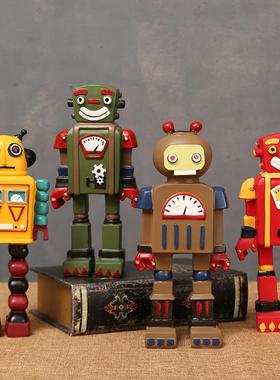 2025新款电视柜摆件高级感小众美式复古机器人模型家居客厅电视柜