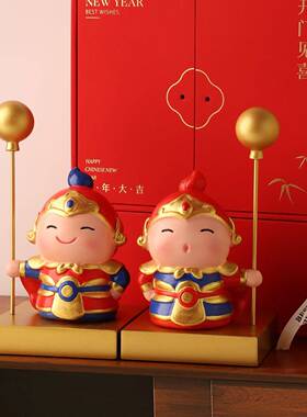 贝汉美新中式门神玄关摆件桌面装饰品办公室工位礼物搬家乔迁礼物