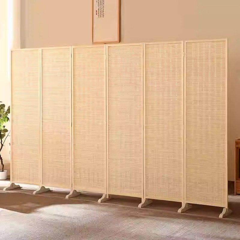 中式竹子屏风隔断墙客厅简约现代折叠木质移动卧室遮挡家用办公室