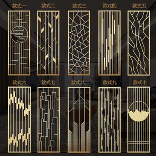 铝不锈钢入户门屏风花格玻璃镂空售楼部浮雕屏风艺中式隔断夹丝新