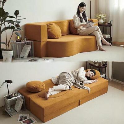 跨境真空压缩沙发布艺小户型两用折叠压缩沙发床Compressed sofa