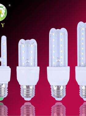 led灯泡U型管节能灯芯玉米灯 3U12瓦螺旋超亮e27螺口家用螺口