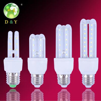 led灯泡U型管节能灯芯玉米灯 3U12瓦螺旋超亮e27螺口家用螺口