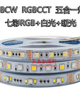 RGBCW五合一灯带高亮气氛灯12V24V智能家居防水双眼皮灯条