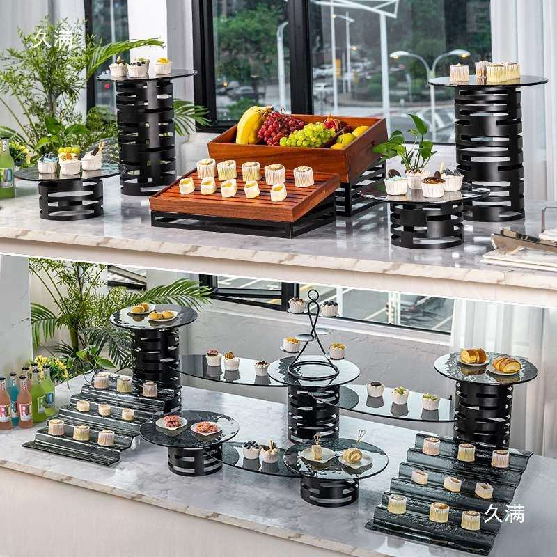 自助餐甜品台摆件展示架冷餐会套装茶歇摆台水果托盘蛋糕点心架子