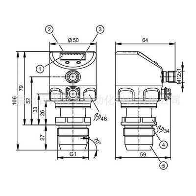 PI2893易福门ifm齐平式压力传感器带显示屏耐高温全新原装询价