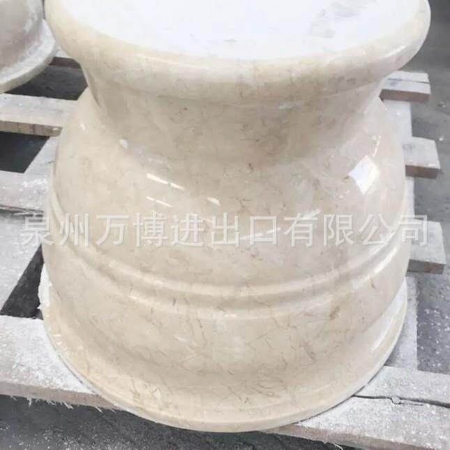 定制大理石罗马柱花岗岩圆柱异形线条石材柱皮石旋转楼梯柱头柱帽