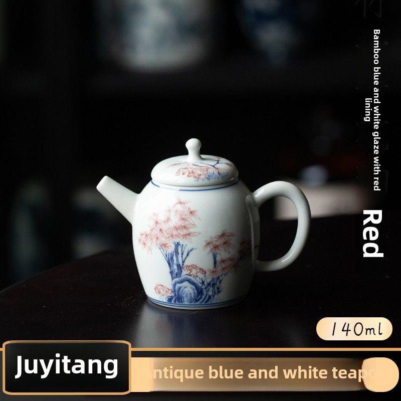 聚壹堂青花汝窑陶瓷泡茶壶小号家用茶壶覆古功夫单壶彷高档茶具