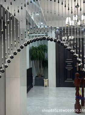 水白晶门帘黑ABQ灰典色客装饰帘新款珠珠经过道厅餐厅