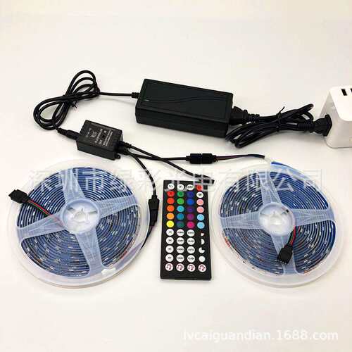 LED灯带5050RGB10米300灯新款44键音乐控制红外声控彩盒套装