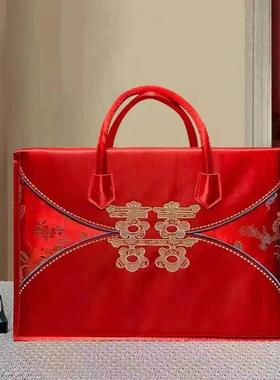 四结件套装礼盒婚袋手提加包厚津布超大被喜庆陪嫁空调夏TRQ棉被