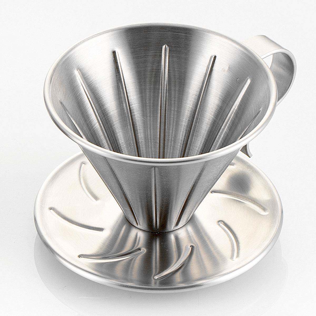 压花不锈钢过滤杯手冲咖啡滤杯 滴滤式过滤器 V60通用滴漏杯
