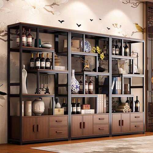 酒架酒柜置物架铁艺博古架屏风办公室隔断柜客厅隔断餐厅酒架子