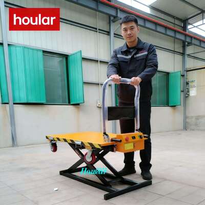 好拉便式电动液压升降随车搬运卸货剪叉喜装雷FQT目克车携移动平