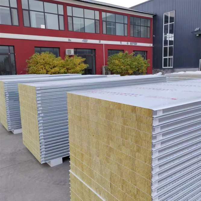 无尘车间岩棉净化板隔墙吊顶洁净板防火隔热隔音保温彩钢夹芯板