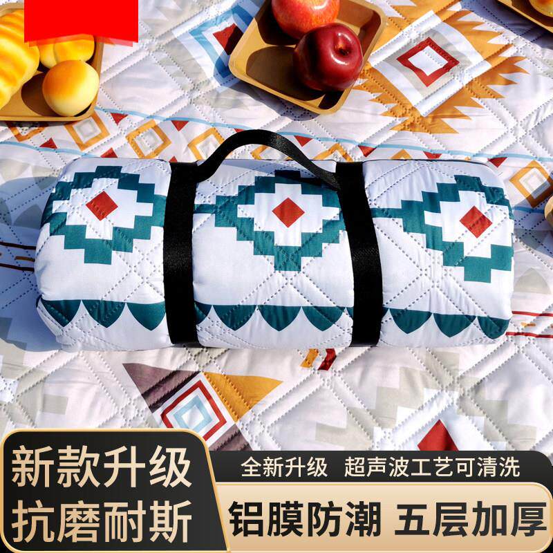 超厚3X4米加厚3x3米民族风加大野餐垫防潮垫户外露营帐篷地垫铝膜