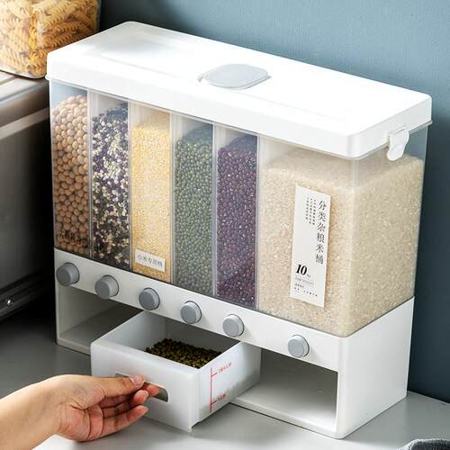 家超装大米桶家用防虫防潮密封罐20斤自动出米塑料五谷杂粮收纳盒