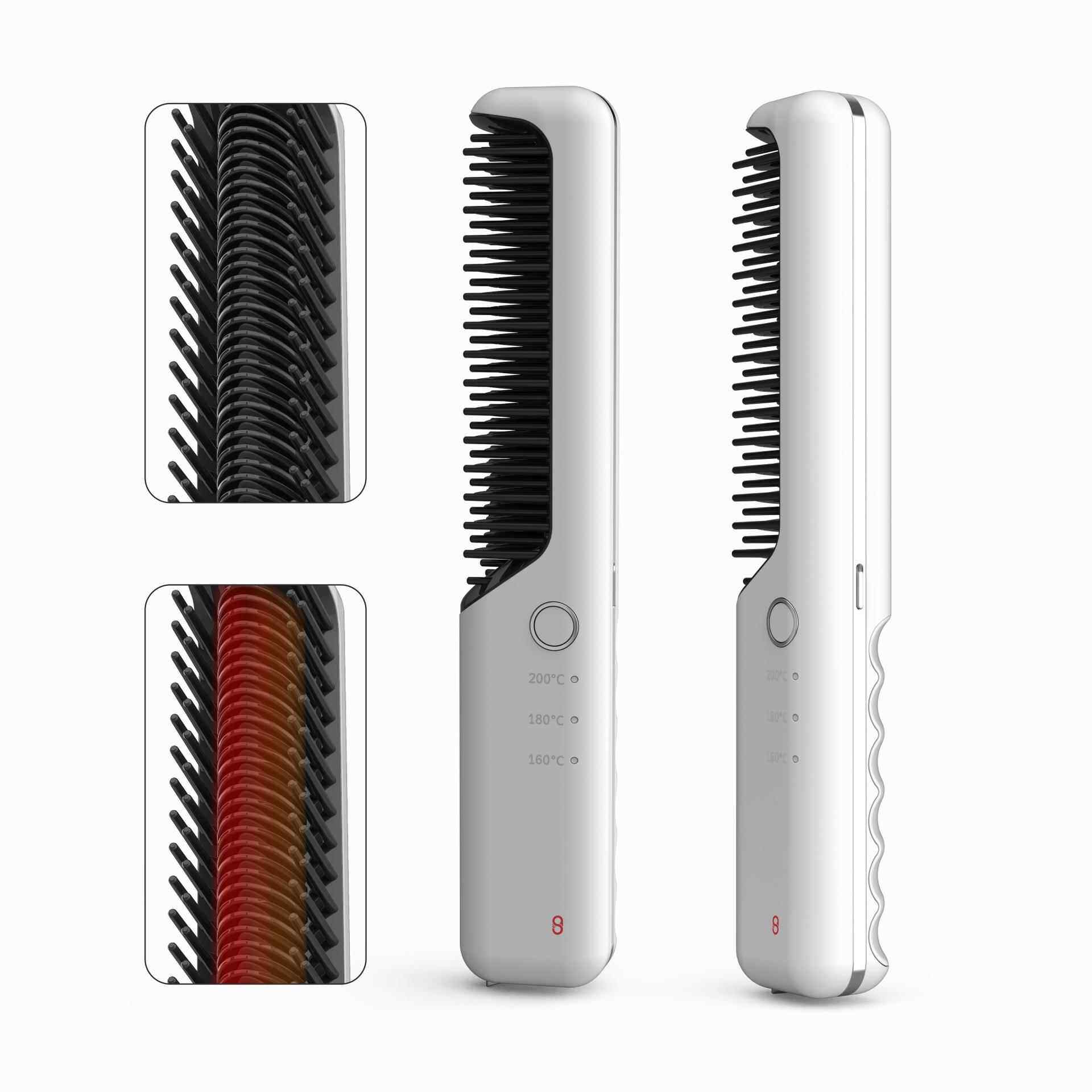 源厂无线直发梳烫发内扣便携迷你宿舍中学美发梳造型器