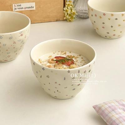 ins风少女心饭碗家用2025新款个人专用碗具陶瓷早餐碗燕麦酸奶碗