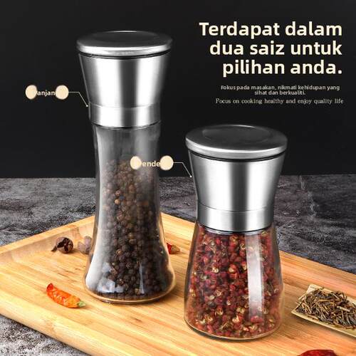 black pepper grinder, pepper, grind powder, salt, seasoning